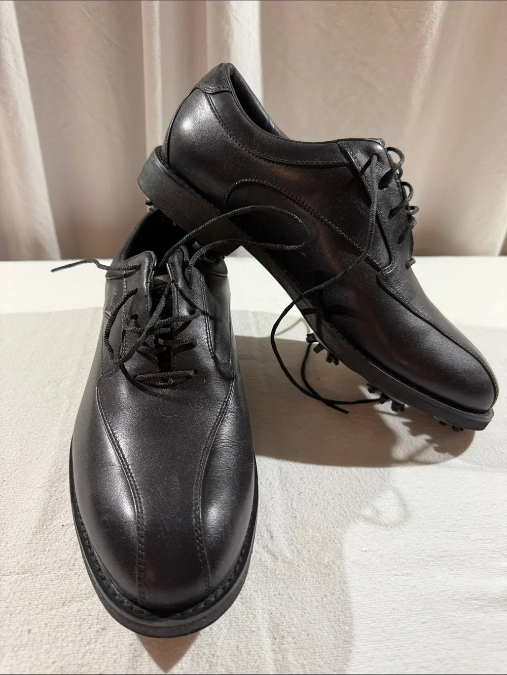 Callaway Men's Black Lace-Up Leather Golf Shoes